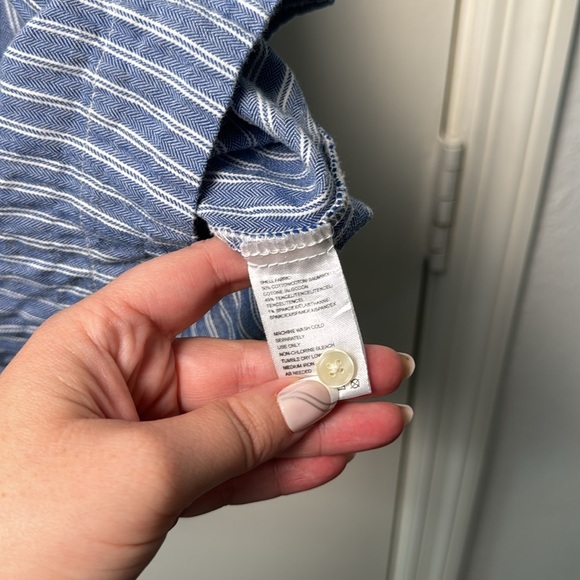 Anthropologie Isabella Sinclair Piper Flutter-Sleeve Stripe Shirtdress Size Smal - Picture 6 of 7